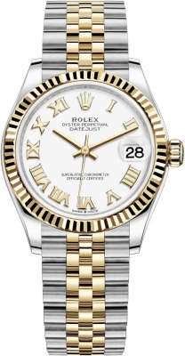 Buy this new Rolex Datejust 31mm Stainless Steel and Yellow Gold 278273 White Roman Jubilee ladies watch for the discount price of £11,700.00. UK Retailer.